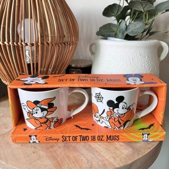 Disney 2-Sided Halloween Mug Set Mickey Minnie Donald Daisy NEW Duck Mouse - Picture 2 of 2